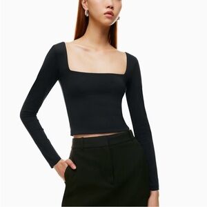 Aritzia Babaton Contour Squareneck Long sleeve black size M